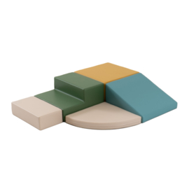 Set van 5 kleine foam blokken/speelkussens (in 5 kleurencombinaties)