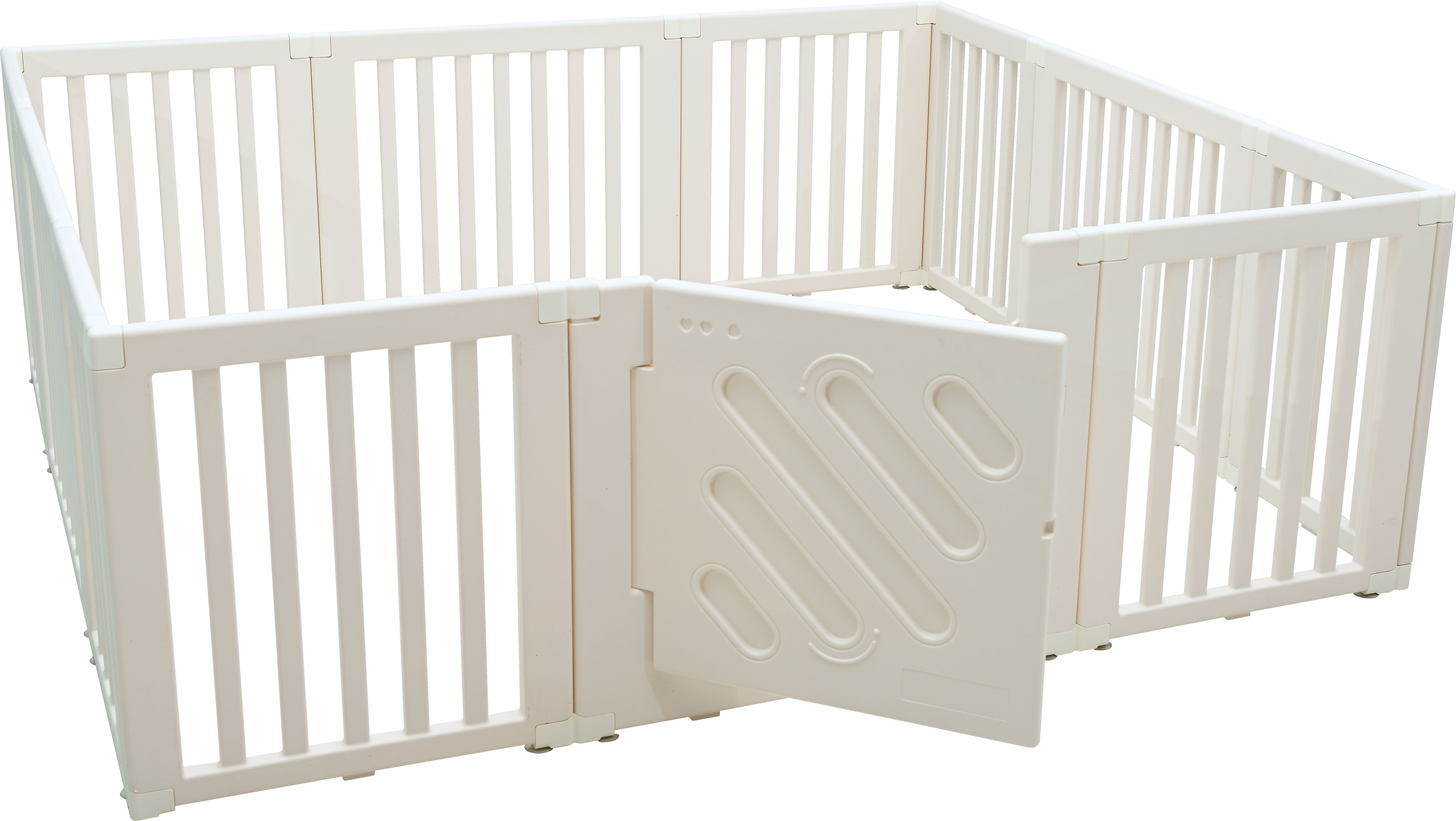 Kunststof grondbox/playpen 187 x 203 x 68 cm (WIT)