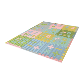 Speelmat cijfers/figuren / 12 tegels (30 x 30 x 1,2 cm) pastel