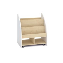 Boekenkast / boekenwagen (wit/esdoorn)