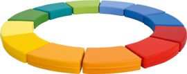 Set van 12 dikke zitkussens (mix van kleuren) CIRKEL/REGENBOOG