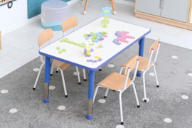Kinderopvang tafels kunststof RECHTHOEK (115 x 60 cm) in 5 kleuren