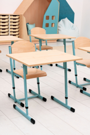 Verstelbare stoelen voor kinderopvang / school hout/metaal (in 4 maten en 6 kleuren)