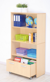 Kinderopvang kast met 2 rolcontainers (in 4 hoogtes en 7 kleuren)