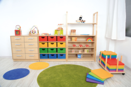 Verrijdbare (dubbele) trolley voor 20 zitkussens (van 35 cm en 3 cm dik)
