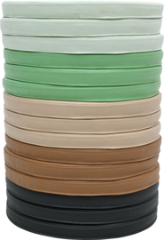 30 ronde zitkussens in aardse of pastel kleuren