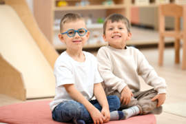 Set van 2 ovalen speelkleden "corduroy" in 3 kleurencombinaties