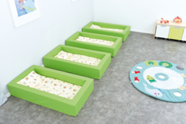 Kinderopvang peuterbedje (van foam) inclusief matras (in 8 kleuren)