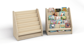 Kinderopvang boekenkast met planken van stof