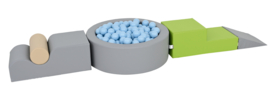 Speeleiland/kruiphoek foam met ballenbak (inclusief ballen) GROOT of KLEIN