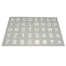 Speelmat alfabet/cijfers/figuren Grijs-Wit of Wit-Grijs 3,6 m² / 40 tegels (30 x 30 x 1,2 cm)