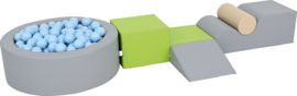 Speeleiland/kruiphoek foam met ballenbak (inclusief ballen) GROOT of KLEIN
