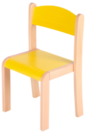 Kinderopvang stoelen hout (in 4 maten en 11 kleuren)