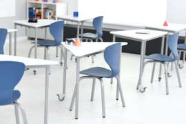 Schoolmeubilair/meubels: Stoelen kunststof/metaal "premium" (in 6 maten en 4 kleuren)