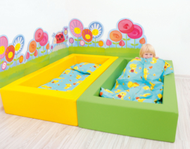 Kinderopvang peuterbedje (van foam) inclusief matras (in 8 kleuren)