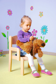 Kinderopvang stoelen met armleuning (3 maten in natuur/beuken)