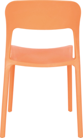 Schoolmeubilair/meubels: Stoelen kunststof (oranje of geel) zithoogte: 47,5 cm