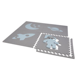 Speelmat "Ruimte" (Baby)blauw-Grijs of Grijs-Babyblauw / 4 tegels (60 x 60 x 1,2 cm)