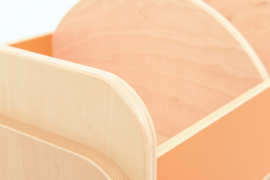 Verrijdbaar opbergmeubel/boekenkast (flexibele bovenkant)