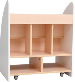 Boekenkast / boekenwagen (wit/esdoorn)