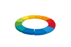 Set van 12 dikke zitkussens (mix van kleuren) CIRKEL/REGENBOOG