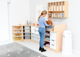 Aankleedmeubel / commode kinderopvang "klein" WIT of NATUUR