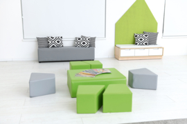 Foam blok/tafel/zitje GROOT of KLEIN (in 7 kleuren)