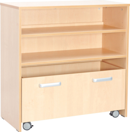 Kinderopvang kast met 2 rolcontainers (in 4 hoogtes en 7 kleuren)