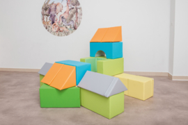 Set (medium) foam blokken/speelkussens (13, 18 of 33 blokken)