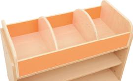 Verrijdbaar opbergmeubel/boekenkast (flexibele bovenkant)