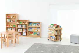 Grote (verrijdbare) boekenkast/bibliotheek/boekenwagen NATUUR