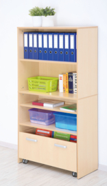 Kinderopvang kast met 2 rolcontainers (in 4 hoogtes en 7 kleuren)