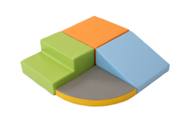 Set van 4 kleine foam blokken/speelkussens GRIJS-WIT, FELLE of LICHTE kleuren