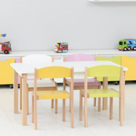 Kinderopvang stoelen hout (in 4 maten en 11 kleuren)