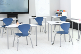 Schoolmeubilair/meubels: Stoelen kunststof/metaal "premium" (in 6 maten en 4 kleuren)