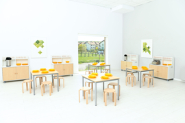 Schoolmeubilair/meubels: Krukken hout (in 7 maten leverbaar)