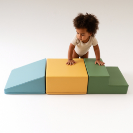 Set van 3 kleine foam blokken/speelkussens (in 2 kleurencombinaties)
