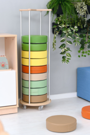 Mobiele standaard voor set van 12 zitkussens (van 8 cm)