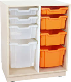 Kinderopvang kast met 8 opbergboxen (WIT of NATUUR)