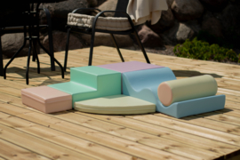 Set van 6 medium foam blokken/speelkussens: in 5 kleuren(combinaties)