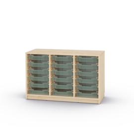 Kleine kinderopvang kast met 18 opberglades of 12 opbergboxen