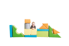 Set (medium) foam blokken/speelkussens (13, 18 of 33 blokken)