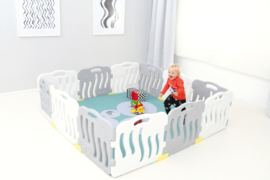 Kunststof grondbox/playpen 7,84 meter (59 cm) Grijs/Wit