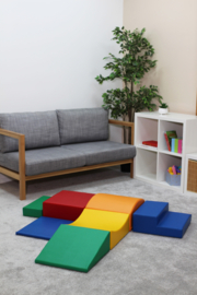Set van 7 kleine foam blokken/speelkussens FELLE of PASTEL kleuren