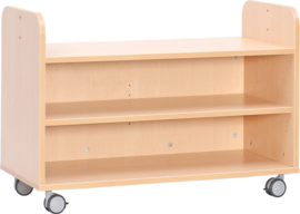 Rechte lage kast, open of dicht (op wieltjes)