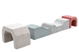 Set van 5 corduroy foam blokken/speelkussens