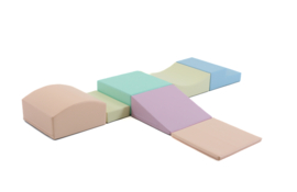 Set van 7 kleine foam blokken/speelkussens FELLE of PASTEL kleuren
