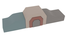 Set van 5 corduroy foam blokken/speelkussens