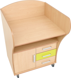 Aankleedmeubel / commode kinderopvang  "klein" (verrijdbaar/met wieltjes)