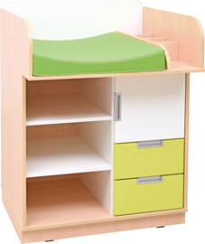 Aankleedmeubel / commode kinderopvang "klein" WIT of NATUUR